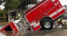 Hole almost swallows L.A. fire truck